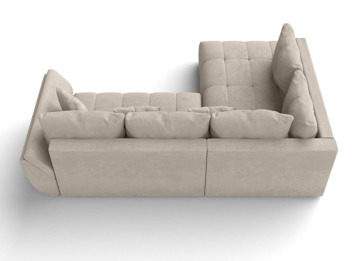ECKSOFA L Form Corleone Hellbraun 266/182/91 cm mit Schlaffunktion - Schwarz/Bronzefarben, Kunststoff/Textil (266/182cm) - AX Living