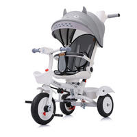 DREIRAD Futuro 2 in 1 faltbar grau Becherhalter, Musik, Licht, Gummiräder - Grau, Metall (90/50/95cm) - Chipolino