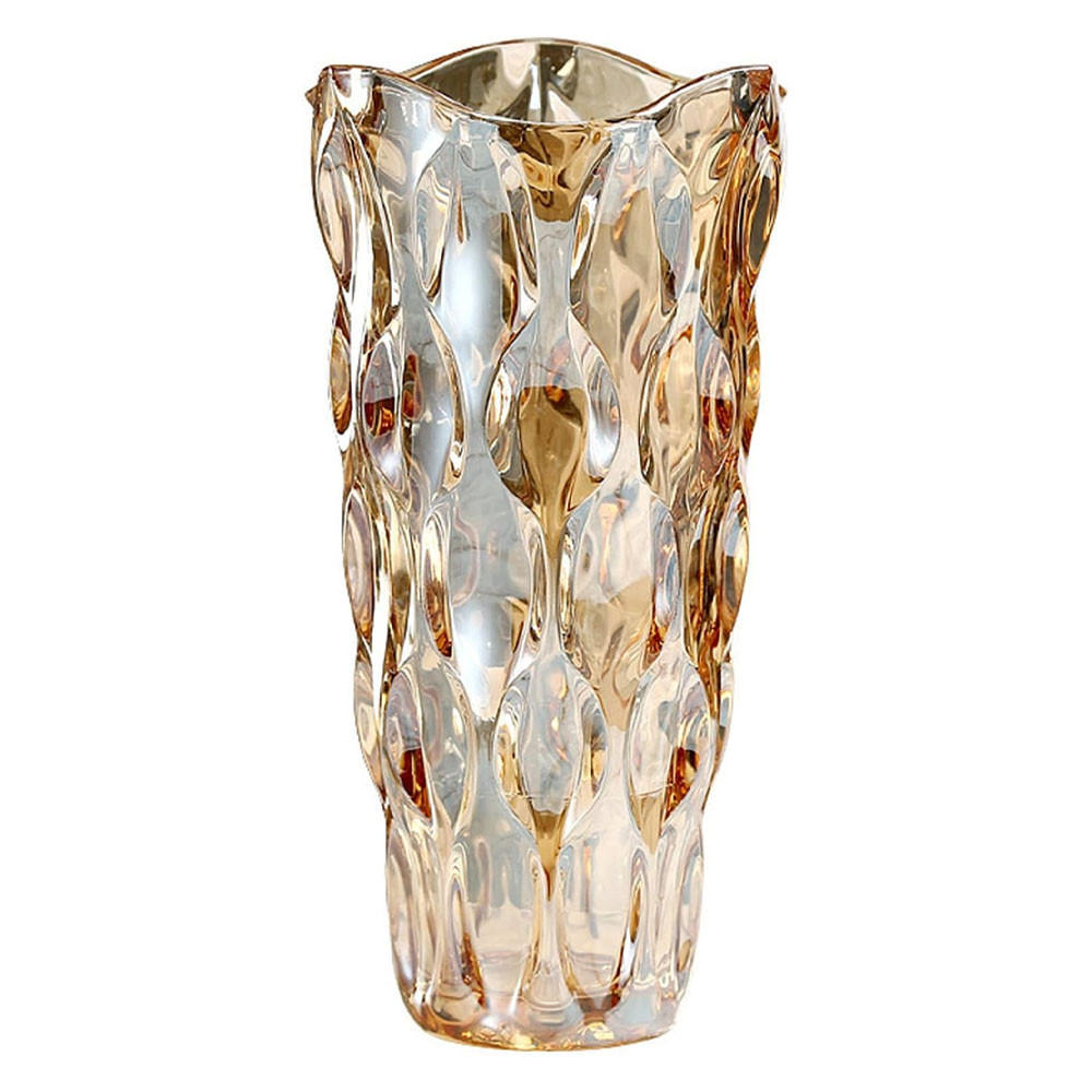 VASE 13 x 13 x 24 cm Transparentes Glas - Braun, Glas (13cm) - LIBRATON