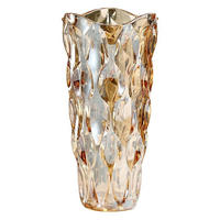 VASE 13 x 13 x 24 cm Transparentes Glas - Braun, Glas (13cm) - LIBRATON