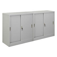 AKTENSCHRANK Elephant 2er-Set mit Schiebetüren 90x90x40cm Lichtgrau - Hellgrau, Metall (180/90/40cm) - PROREGAL