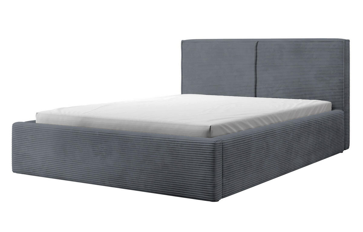 POLSTERBETT Farese Grau Cordbezug 140 cm - Grau, Textil (140/200cm) - Selsey