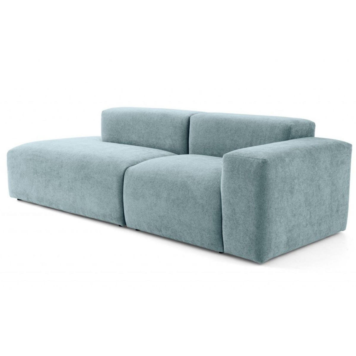3-SITZER modulares Sofa HEAVEN SET 1 Links, Breite 255 cm Webstoff Blaugrau - Blaugrau/Schwarz, Holz/Kunststoff (255/71/102cm) - Muffo