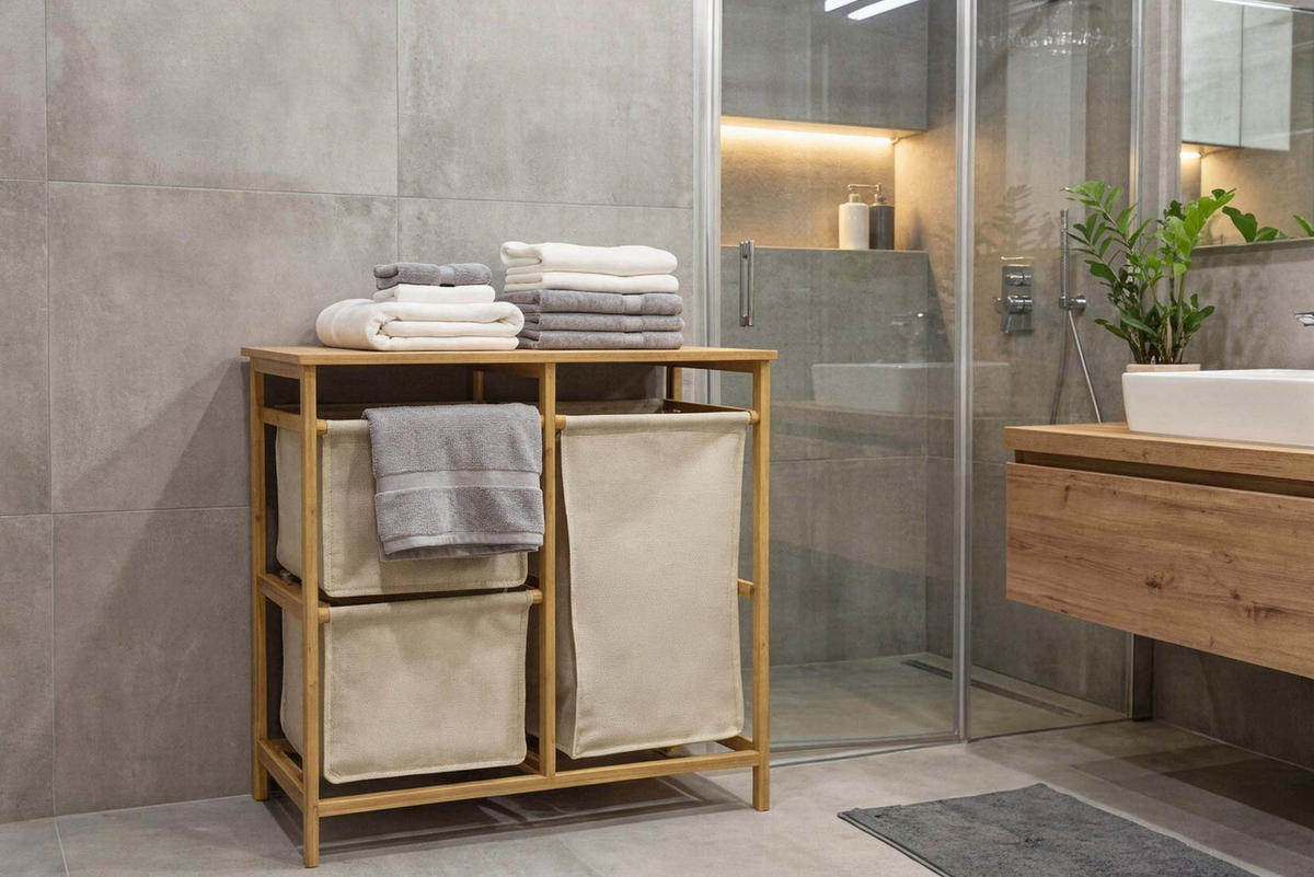 WÄSCHEKORB LAGOON SPA Bambus Natur 70 cm - Beige, Holz (68/68/33cm) - riess-ambiente