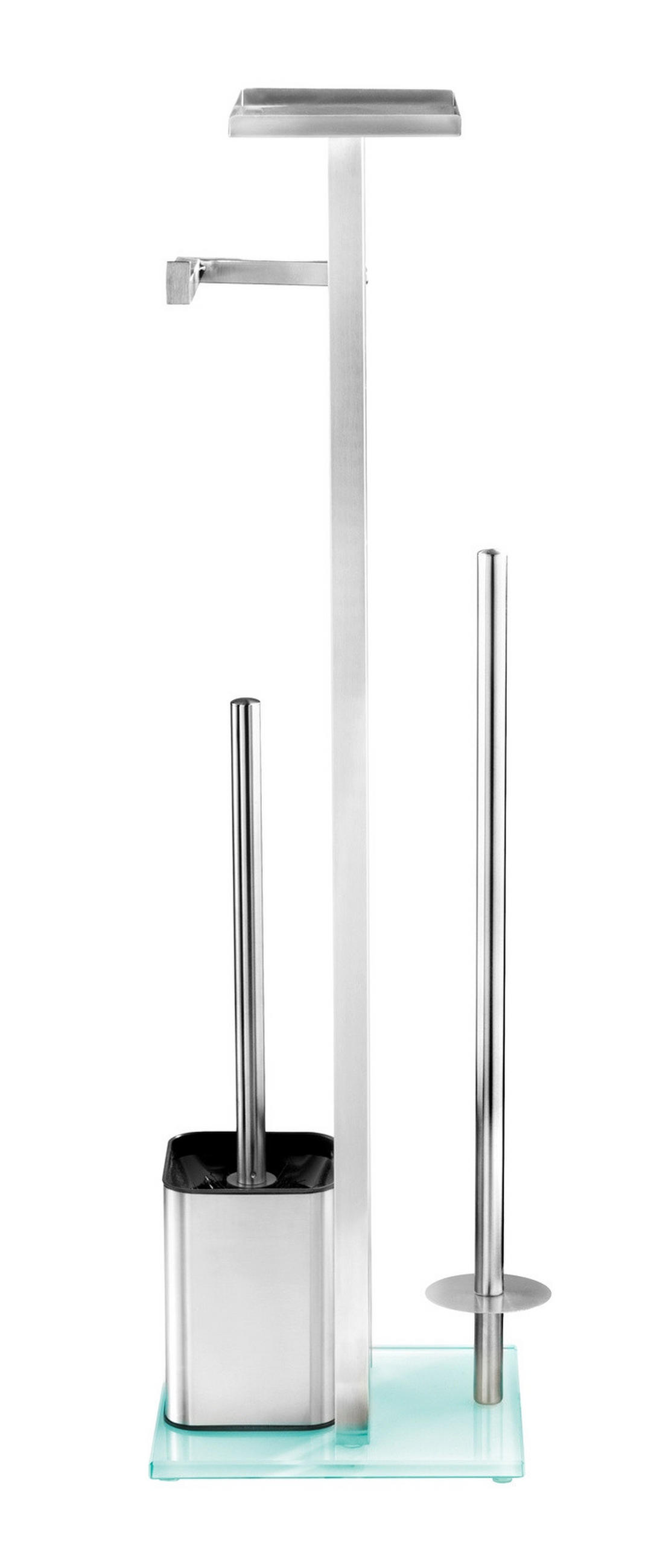 TOILETTENPAPIERHALTER mit Behälter 18/21/70,5 cm - Silberfarben, Metall (21/70.5/18cm) - Wenko