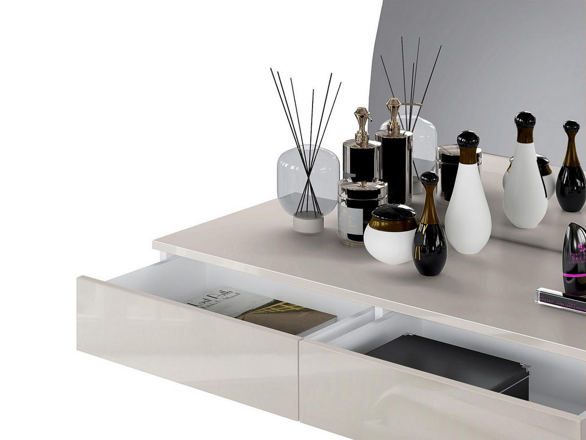 SCHMINKTISCH - 100.2 x 42.2 - holz - beige Jineza - Beige, Holz (100.2/111.5/42.2cm) - Vente-Unique