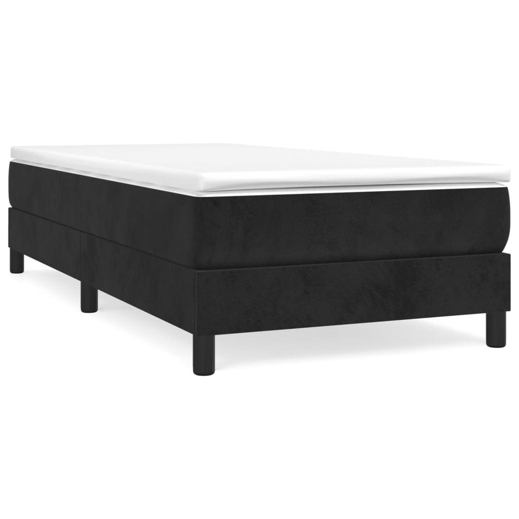 BETTGESTELL Schwarz 90/200 Cm Samt - Schwarz, Holzwerkstoff (90/200cm) - vidaXL