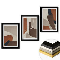 WANDBILDER 3er-Set - 20x30 cm Schwarzer Rahmen - Abstrakte moderne Strukturen - Schwarz, Kunststoff (20/30cm) - ArtPrintCave