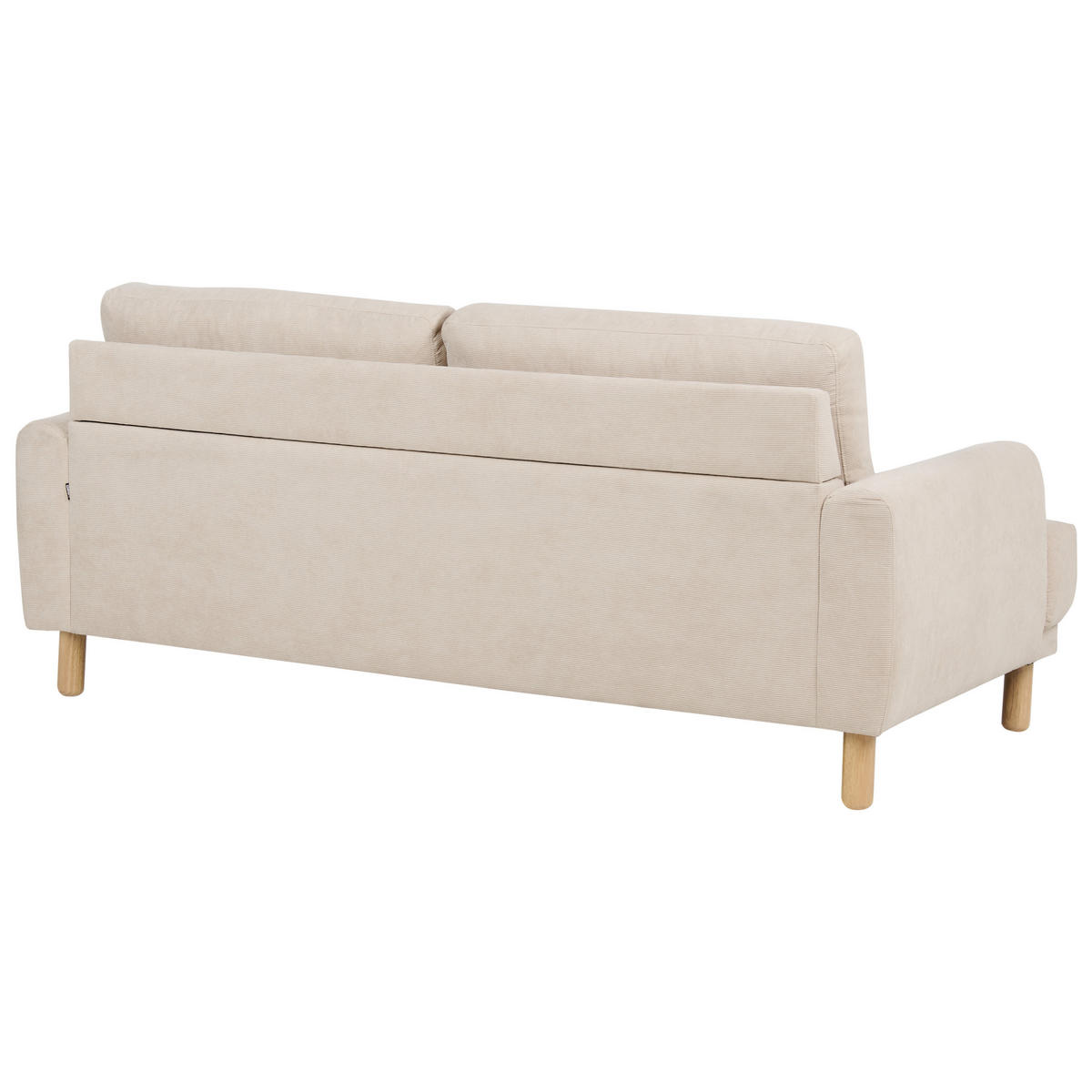 3-SITZER-SOFA Cord beige Tuve - Hellbraun/Beige, Textil (199/85/90cm) - Beliani