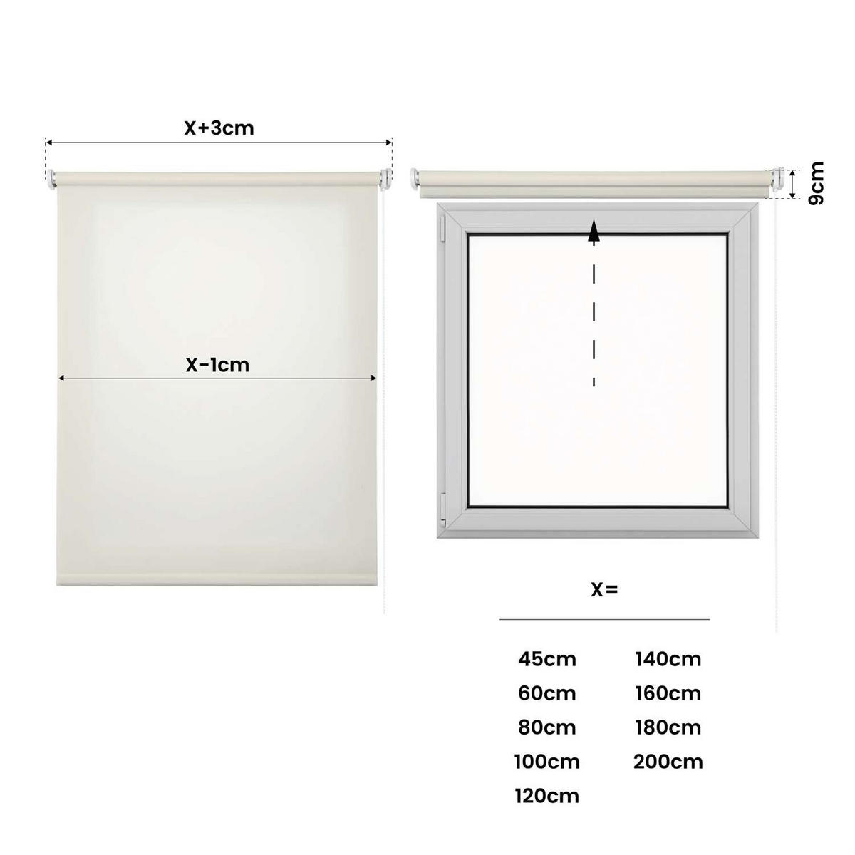 ROLLO Ekrü, 180 cm x 250 cm - Beige, Kunststoff (180/250cm) - STORESDECO