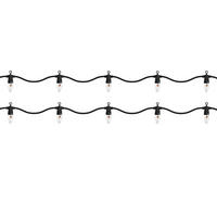 LICHTERKETTE mit Flammeneffekt 360 cm 10 Glühbirnen E14 Innen/Außen - Schwarz, Kunststoff (360cm) - ECD-Germany