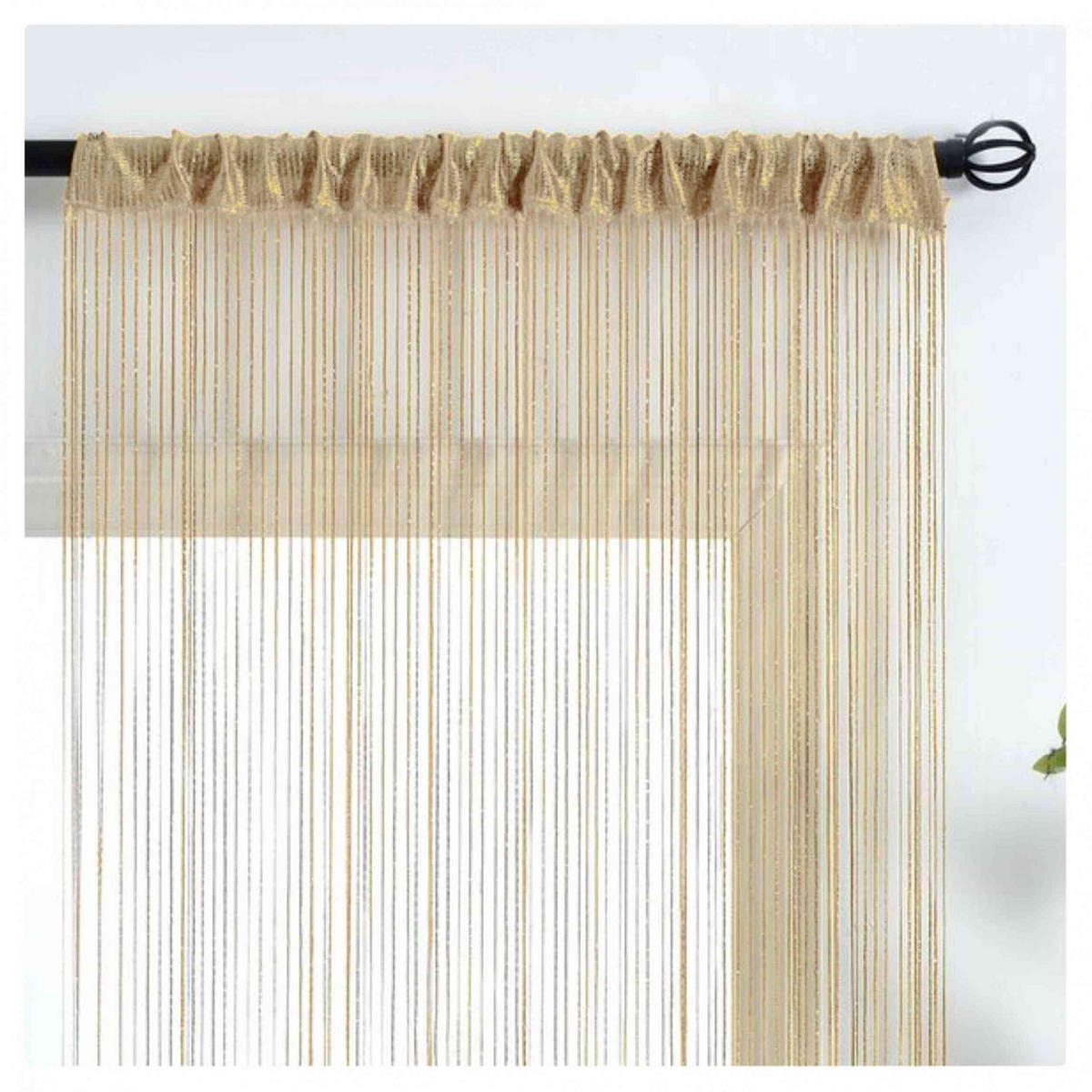 FADENGARDINE Shanghai HxB 230x100 cm Sand Lurex - Sandfarben, Textil (100/230cm) - Gardinenbox