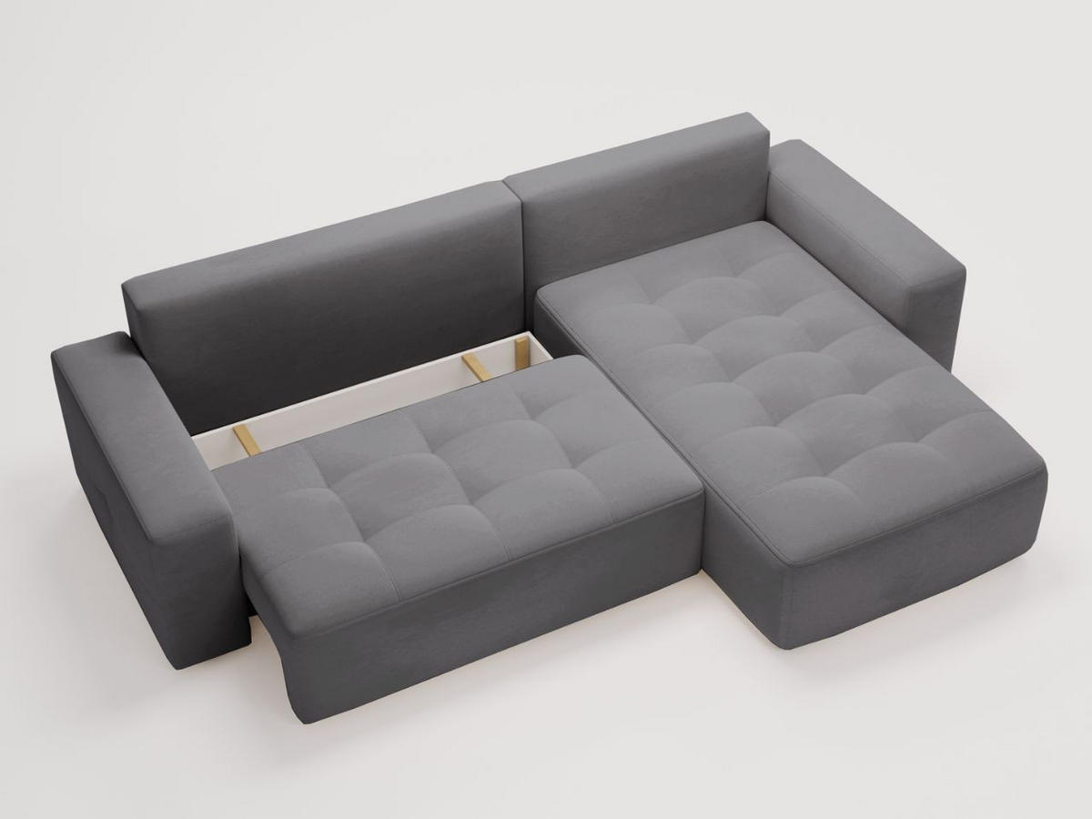 ECKSOFA Portland Dunkelgrau Links - Dunkelgrau, Holz/Kunststoff (165/250cm) - Graingold