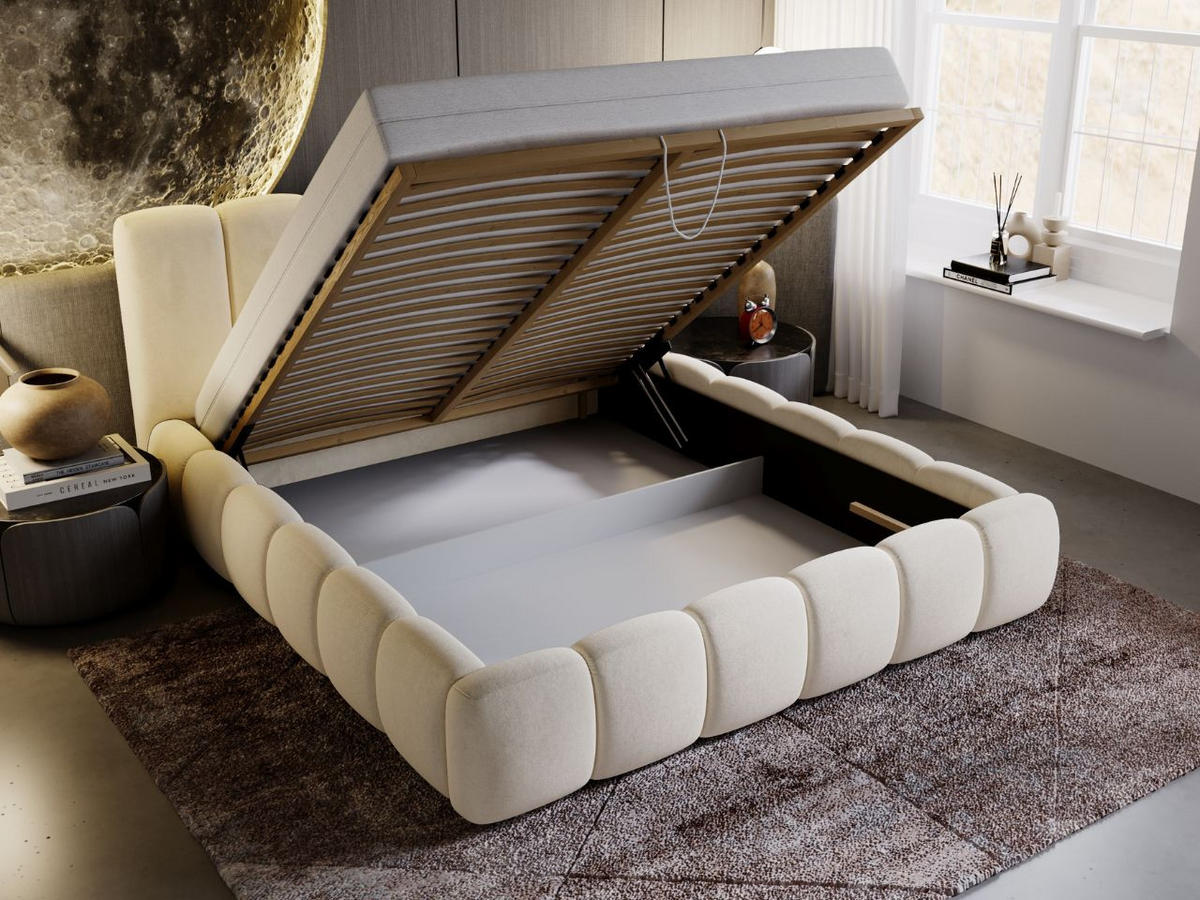 POLSTERBETT Cloud 180x200 Beige - Beige, Textil (180/200cm) - Graingold