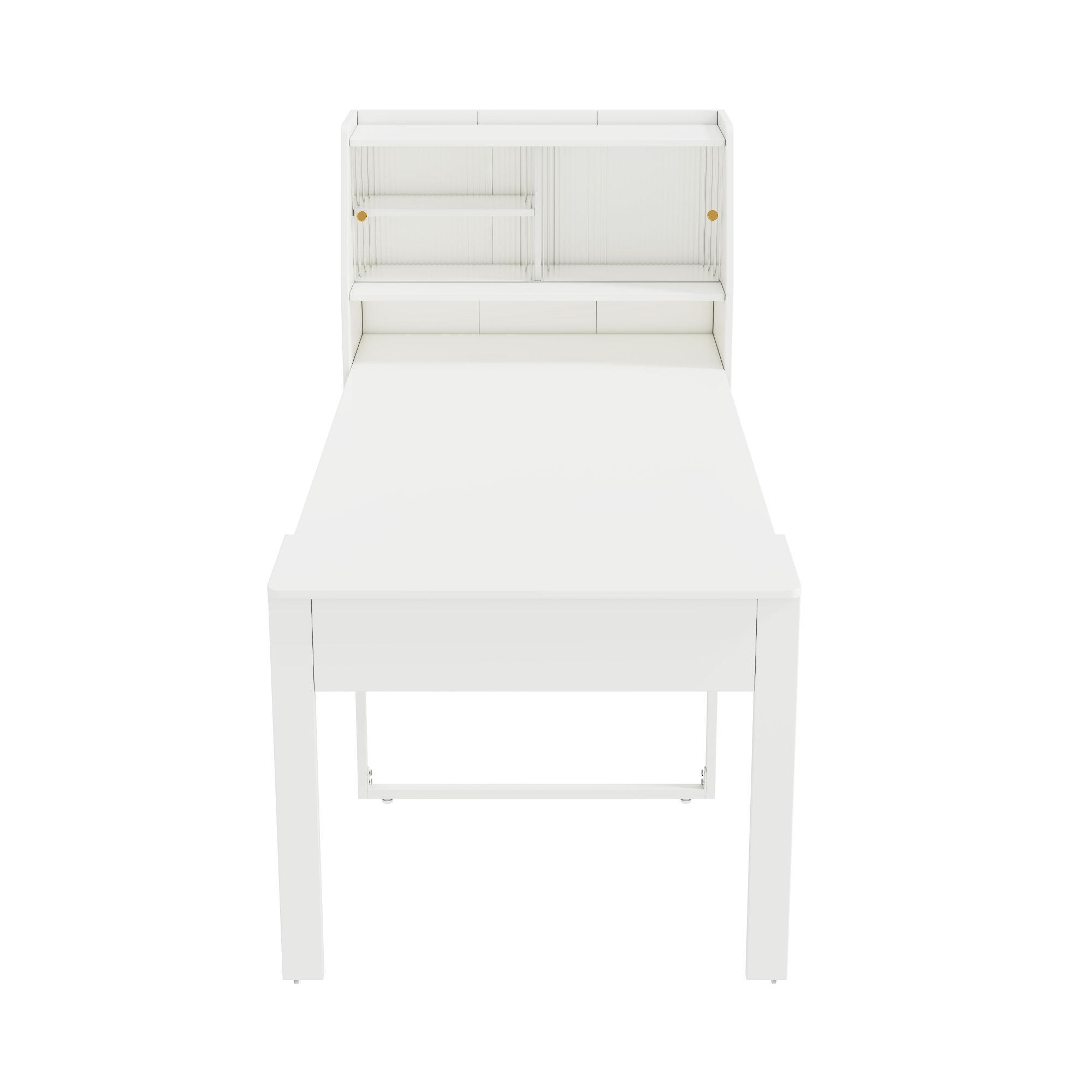 AUSZIEHTISCH Weiß 52-132.5/80/76 cm - Weiß, Holz (80/52/76cm) - PANGIVO