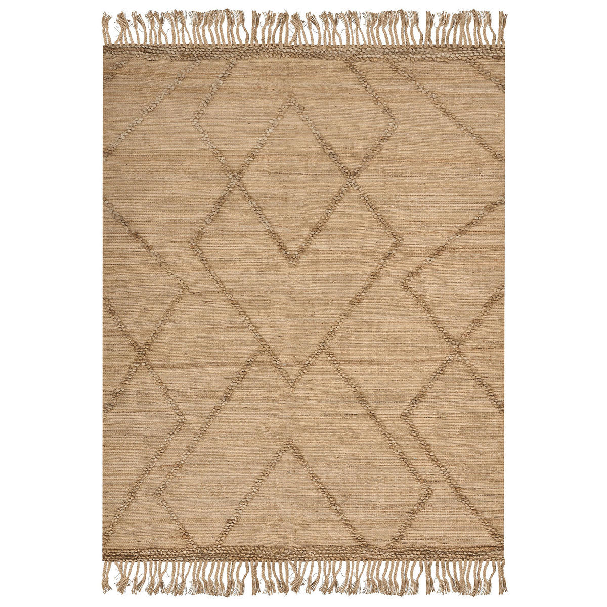 TEPPICH geflochten Beige 160/230 cm Handere - Beige, Naturmaterialien (160/230cm) - Beliani