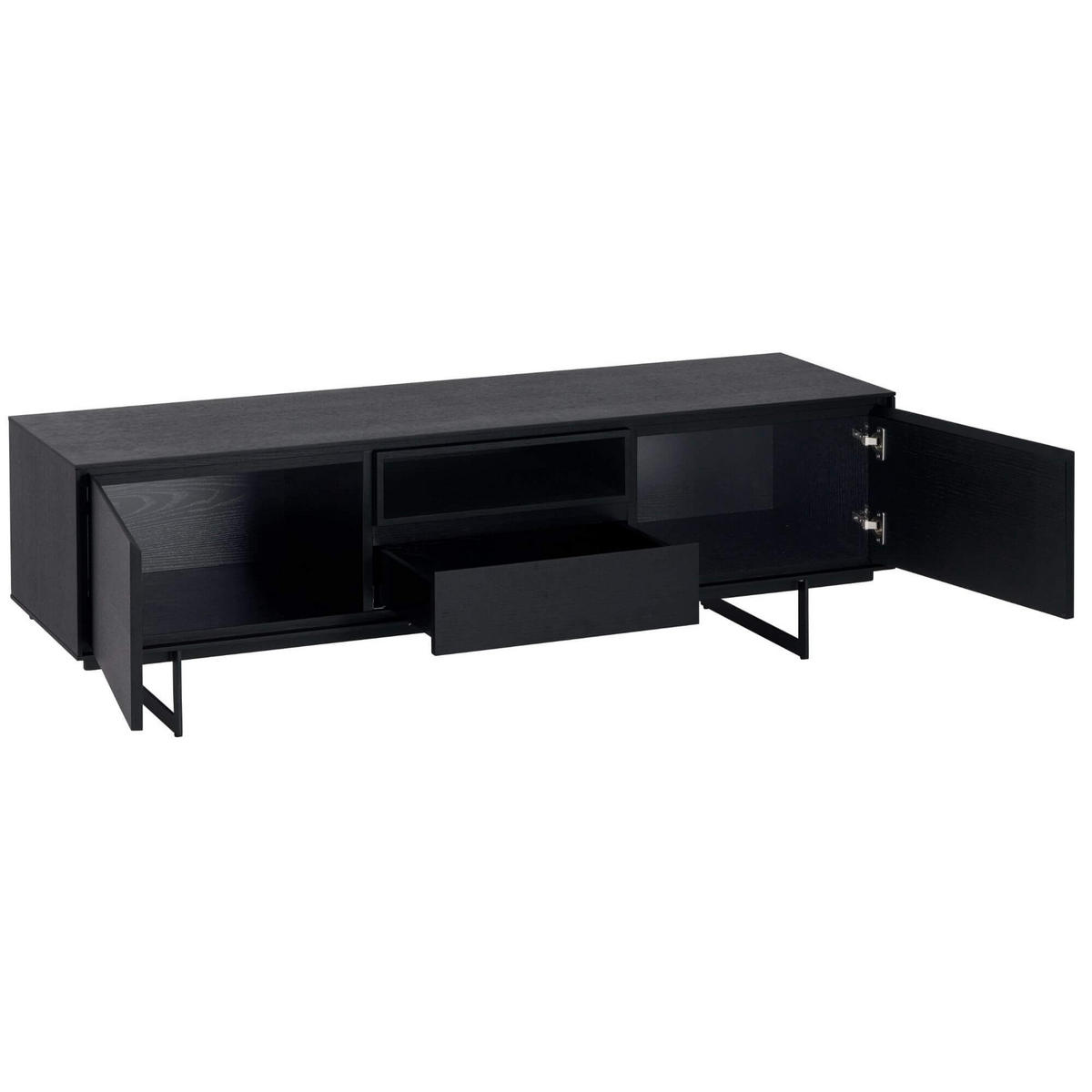 TV-ELEMENT Schwarz - Schwarz, Holz/Metall (160/50/45cm) - Furnhouse