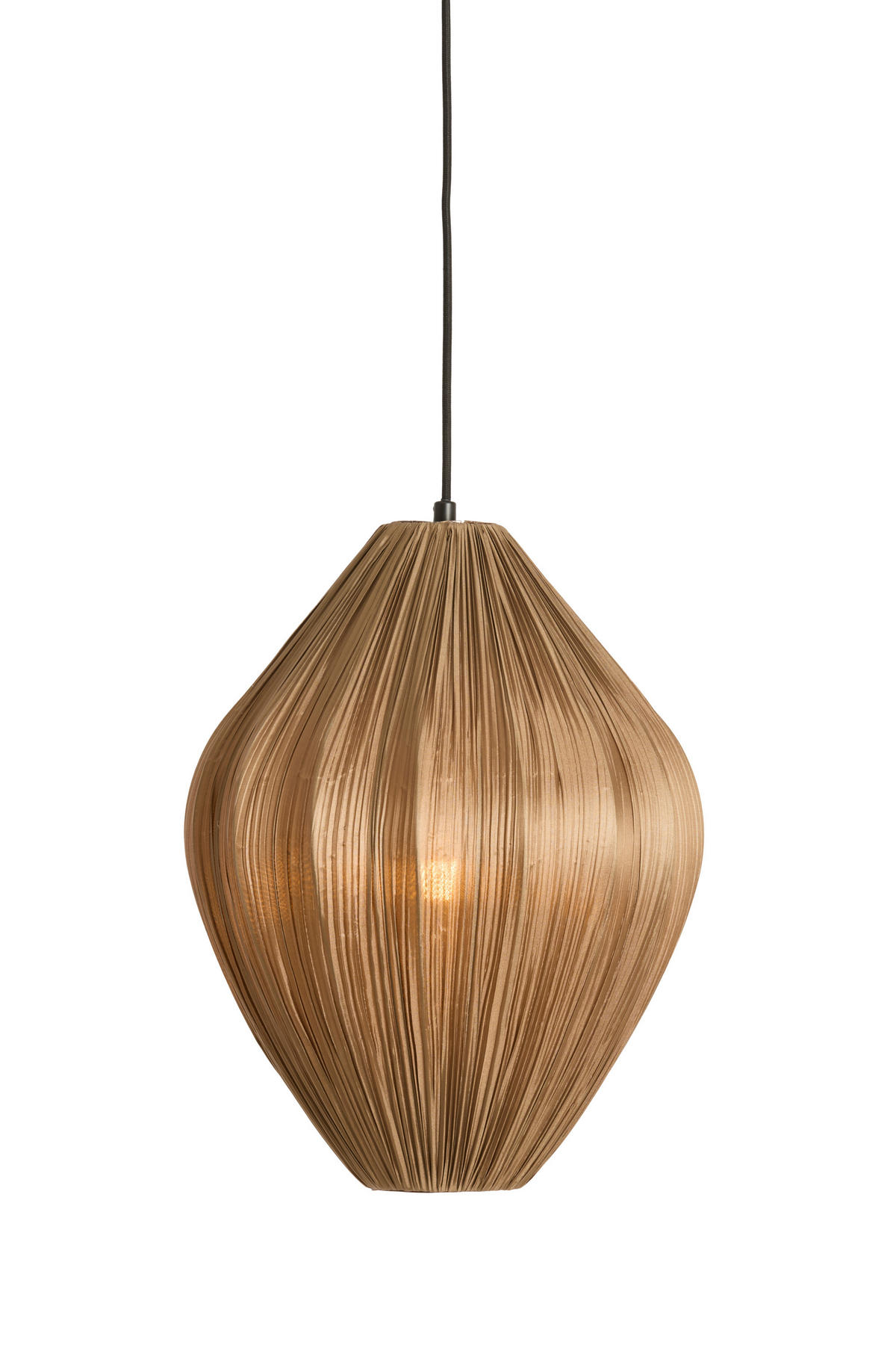 HÄNGELAMPE - Bronze - 36/36/44 cm - Messingfarben, Textil (36/36/44cm) - Light & Living