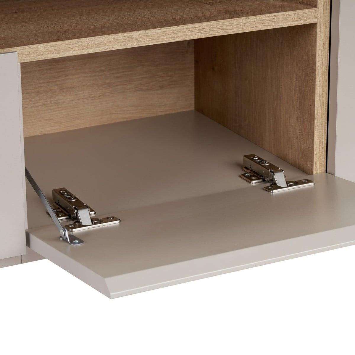 TV-MÖBEL 4 Türen, 1 Fach, Kaschmir und Holzdekor 160/35/50 cm - Beige, Holzwerkstoff (35/50/36.5cm) - Calicosy