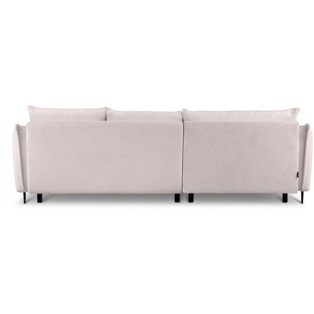 ECKSCHLAFSOFA Bari links rosa - Schwarz/Rosa, Textil (276/158cm) - Beautysofa