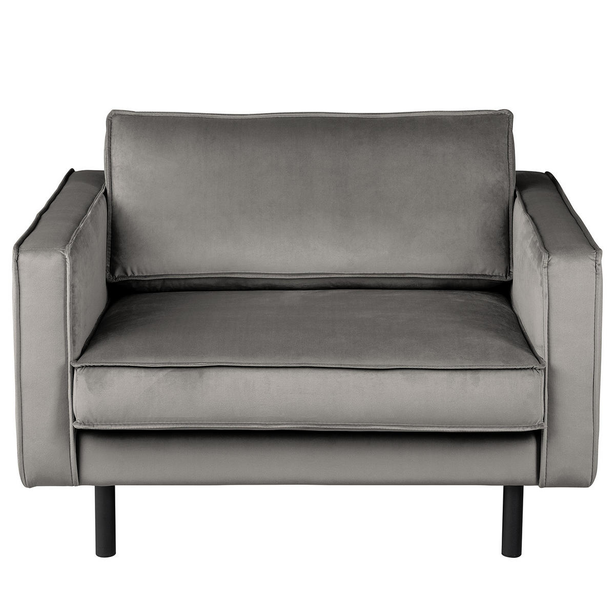 XL SESSEL - Taupe/Schwarz, Textil/Metall (117/81/96cm) - home24