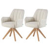 ESSZIMMERSTUHL THOMAS-FINA 2er-Set 360°drehbar - Creme, Textil (58/88/62cm) - DUBI Möbel