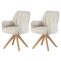 ESSZIMMERSTUHL THOMAS-FINA 2er-Set 360°drehbar - Creme, Textil (58/88/62cm) - DUBI Möbel