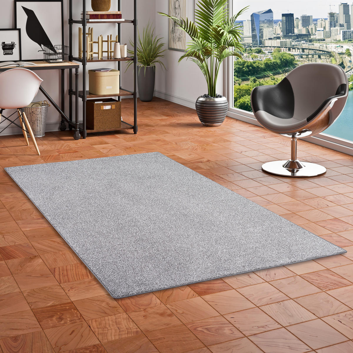 HOCHFLOR VELOURS TEPPICH LUNA MIX - Grau, Textil (140/200cm) - Snapstyle