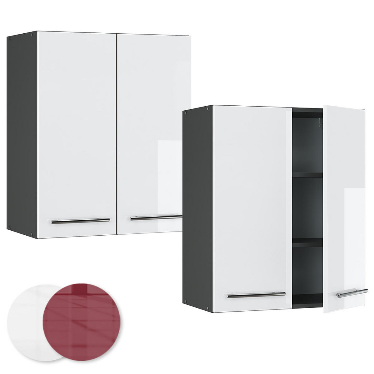 HÄNGESCHRANK Fame-Line Weiß Hochglanz 60 cm - Weiß Hochglanz/Anthrazit, Holzwerkstoff (60/72/34.1cm) - Vicco
