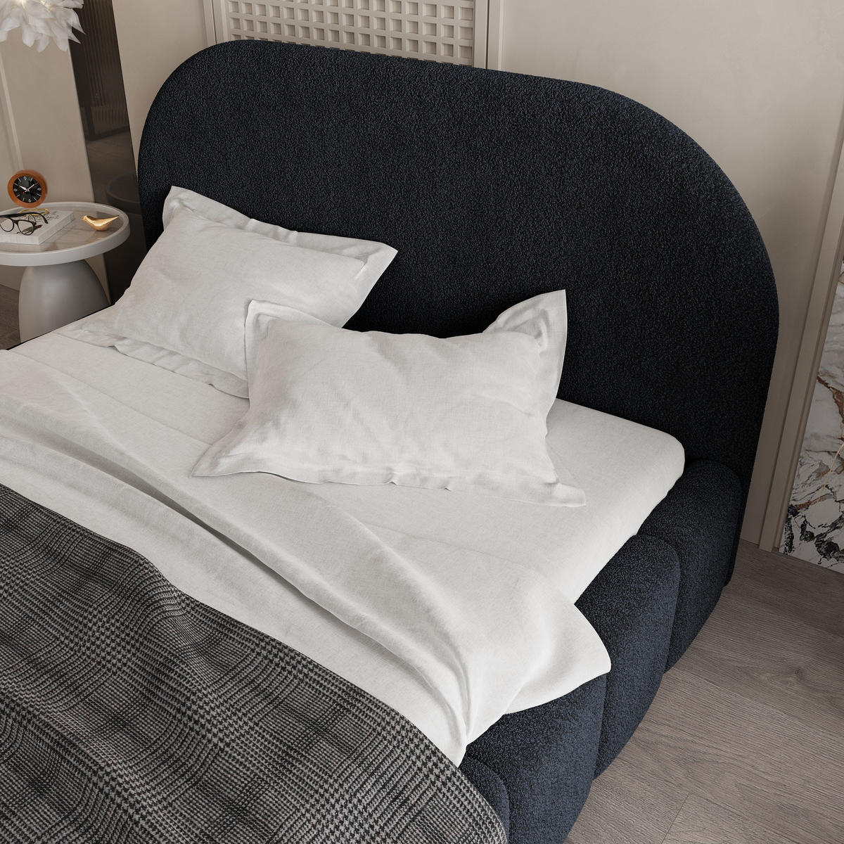 POLSTERBETT FLUSSO 160x200 cm mit Bettkästen - Schwarz - Schwarz, Holz (160/200cm) - MASSENO