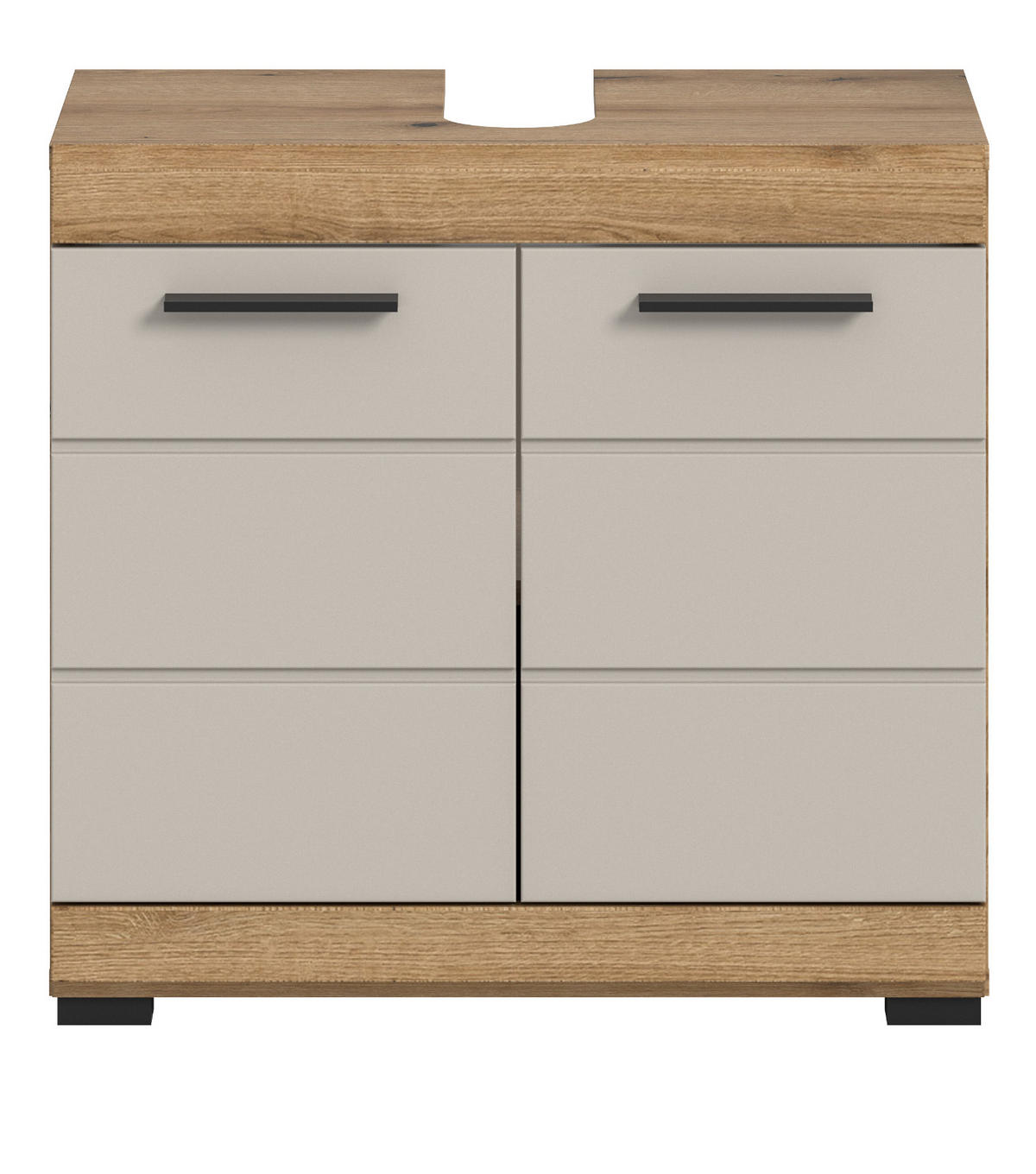 WASCHBECKENUNTERSCHRANK Sand Kashmir, Evoke Eiche, Badezimmer Unterschrank 60 cm - Kaschmir/Eichefarben, Holzwerkstoff/Kunststoff (60/56/34cm) - Inn.Furn