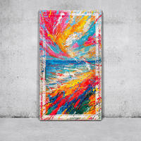 GEMÄLDE Glanz des Horizonts Schattenfugenrahmen Weiß 140x70 cm - Weiß, Holz (140/70cm) - YS-art gallery