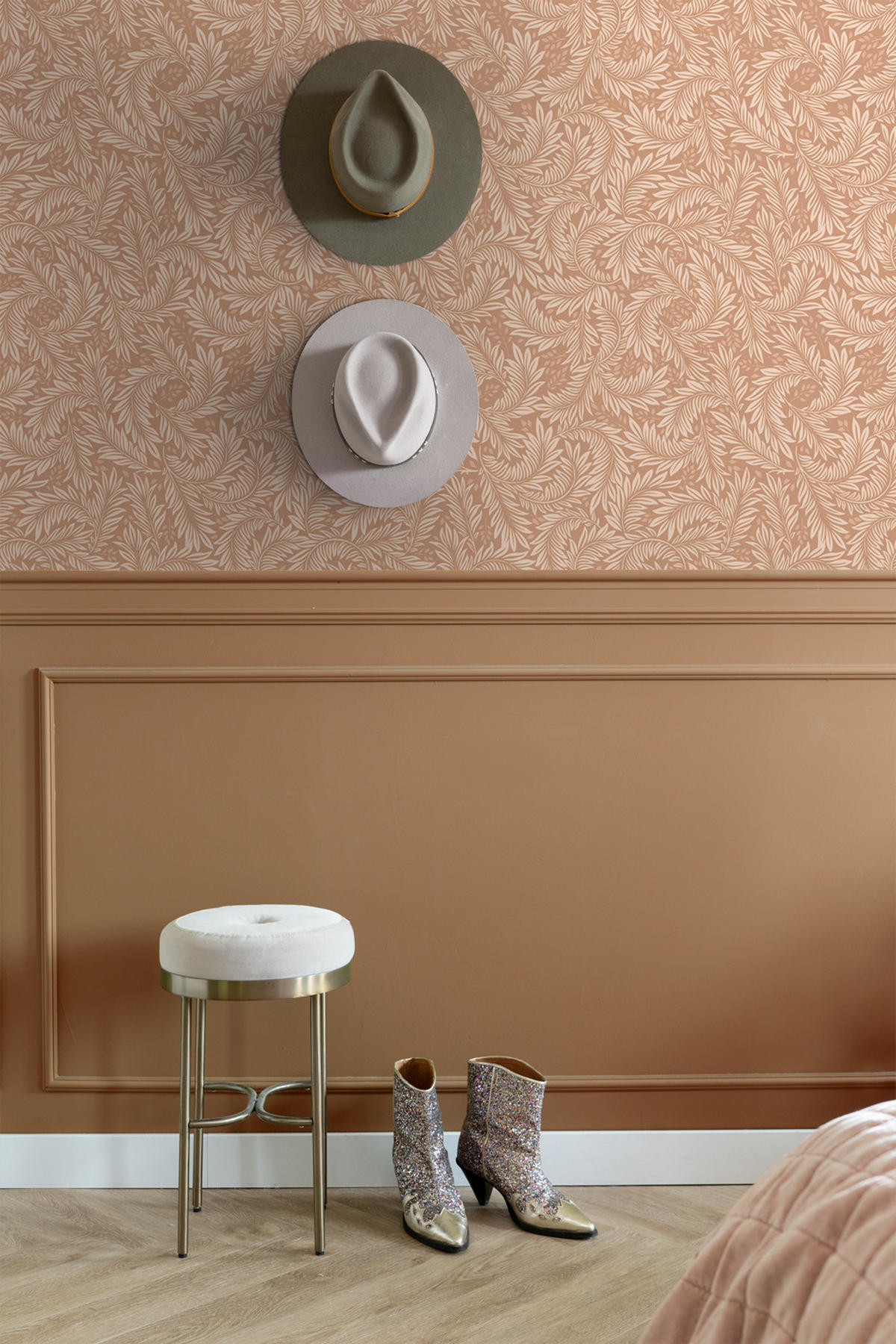 TAPETE Blätter 50 x 900 cm - Terracotta, Papier (50/900cm) - ESTAhome