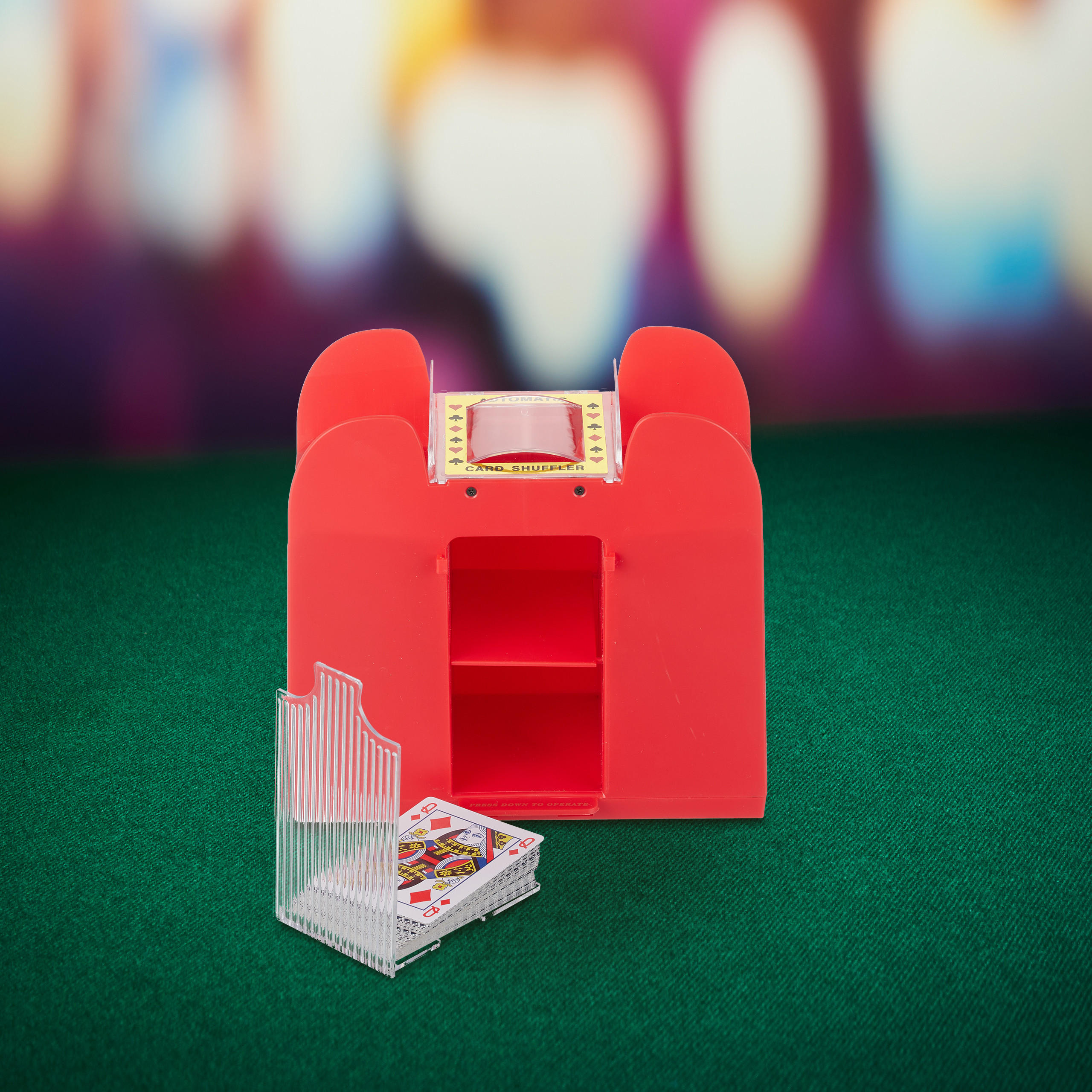 KARTENMISCHMASCHINE - Rot, Kunststoff (20.5/11cm) - Relaxdays