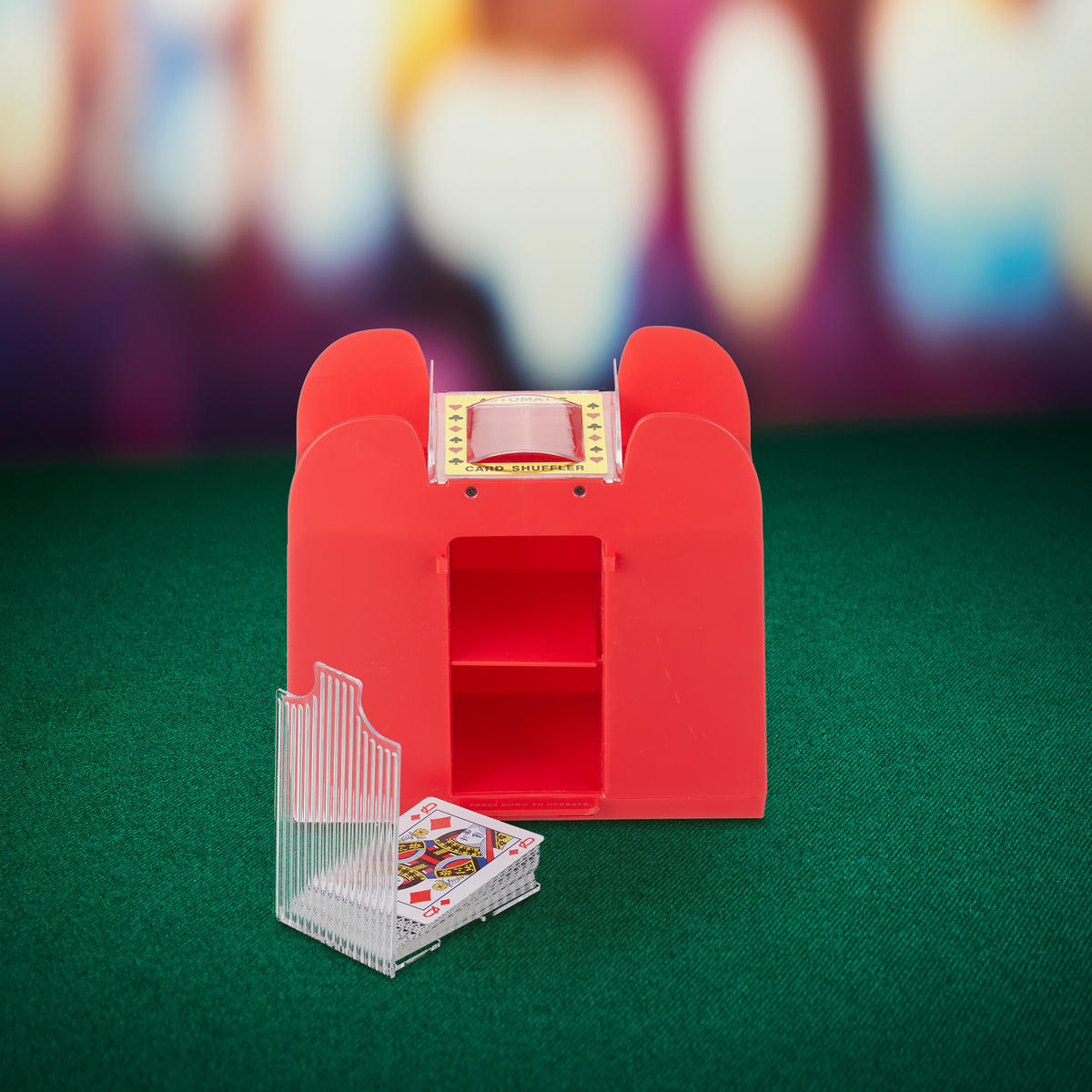 KARTENMISCHMASCHINE - Rot, Kunststoff (20.5/11cm) - Relaxdays