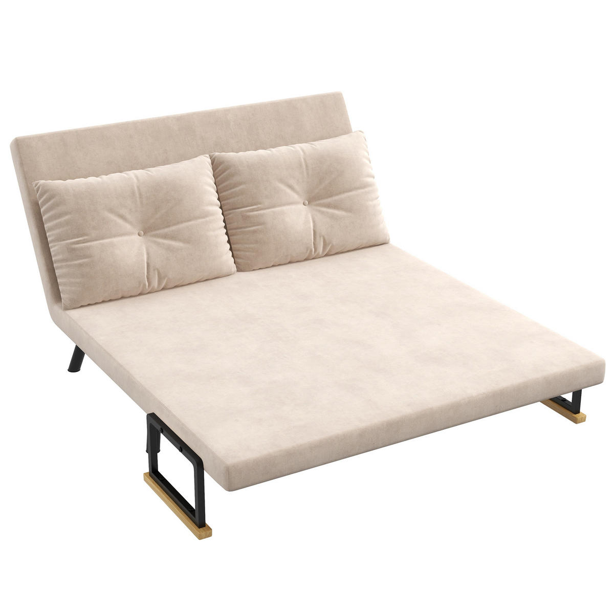 SCHLAFSOFA 2er-Sofa DE-08217 mit Schlaffunktion, Beige - Beige, Metall (102/81/73cm) - ComfortXL