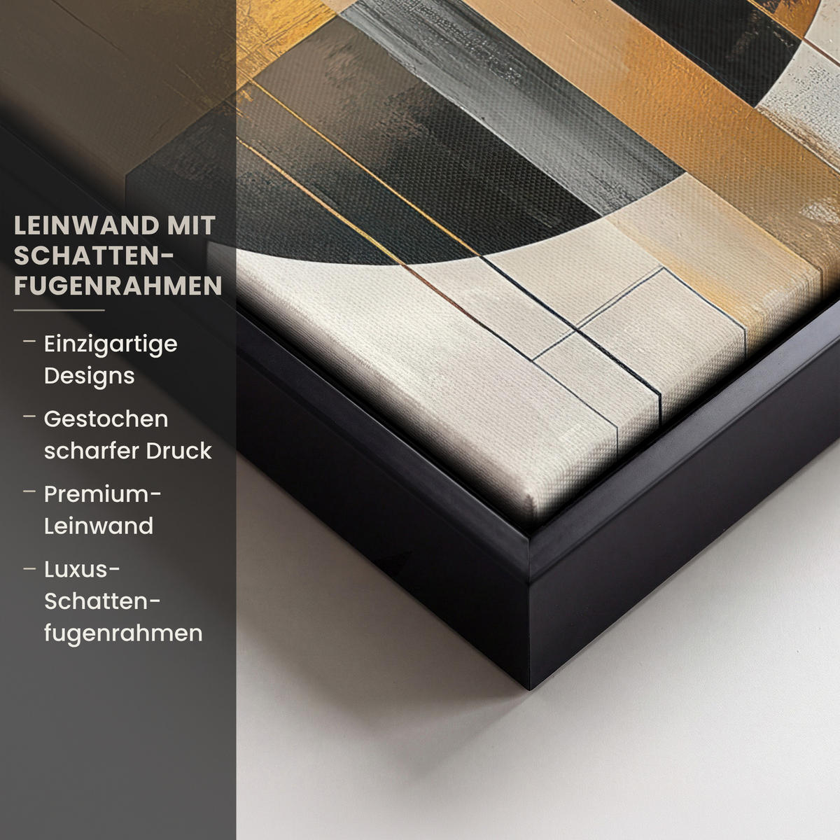 LEINWAND Bilder mit Rahmen - Abstrakt - Gold - Bronze - Grün - Formen - Modern - 20x30 - Multicolor, Textil (20/30cm) - MuchoWow