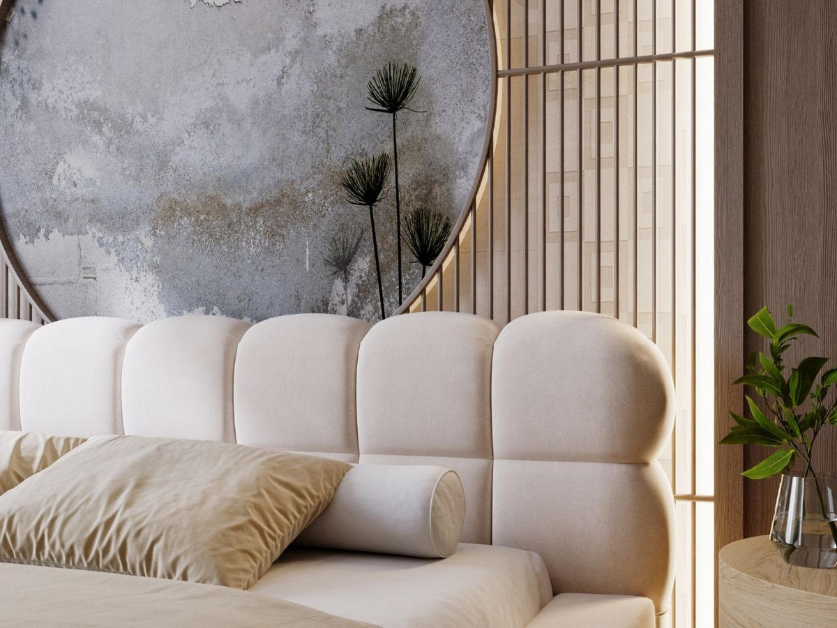 POLSTERBETT Plaza 180x200 Beige - Beige/Naturfarben, Holz/Kunststoff (180/200cm) - Graingold