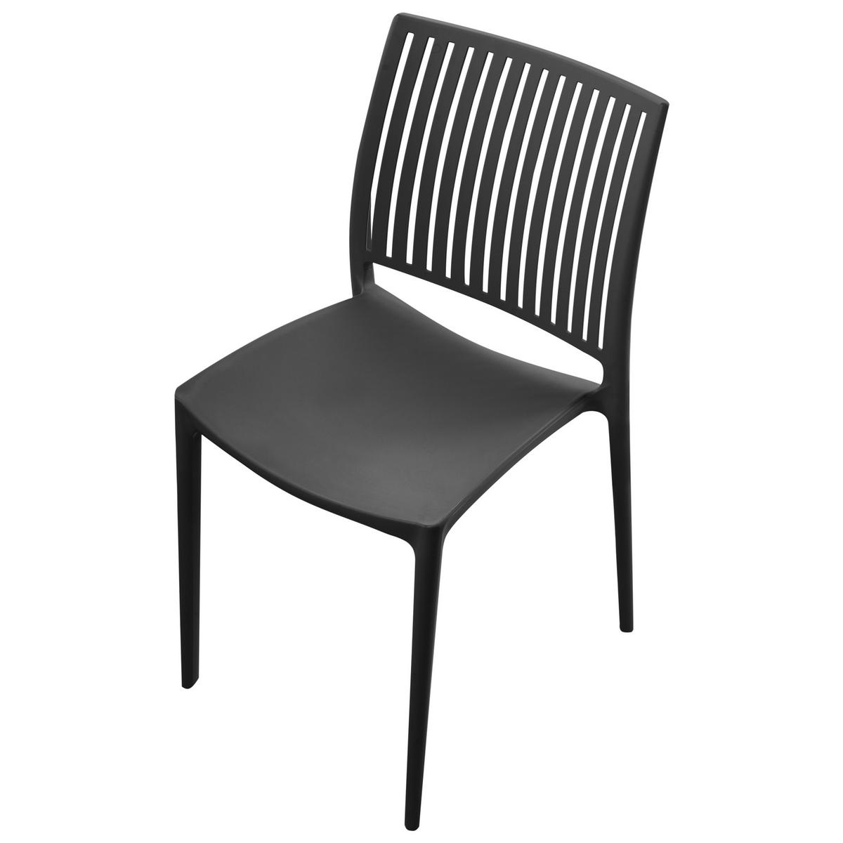GARTENSTUHL 4er-Set Schwarz Illumani - Schwarz, Kunststoff (42/80/48cm) - Beliani