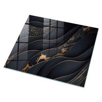 GLASPLATTE 80x60 cm – Wellen des Luxus - Braun, Glas (0.4/80/60cm) - ArtPrintCave