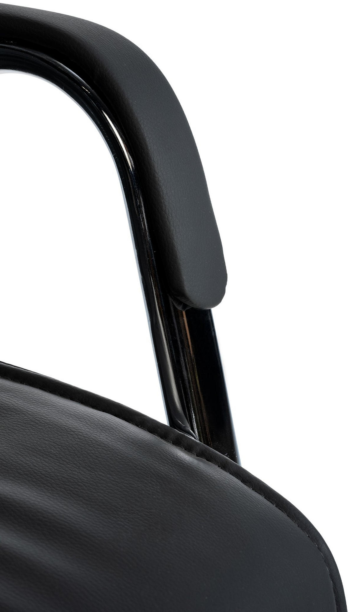 SCHWINGSTUHL Lederlook schwarz - Chromfarben/Schwarz, Textil/Metall (58/100/66cm) - CLP