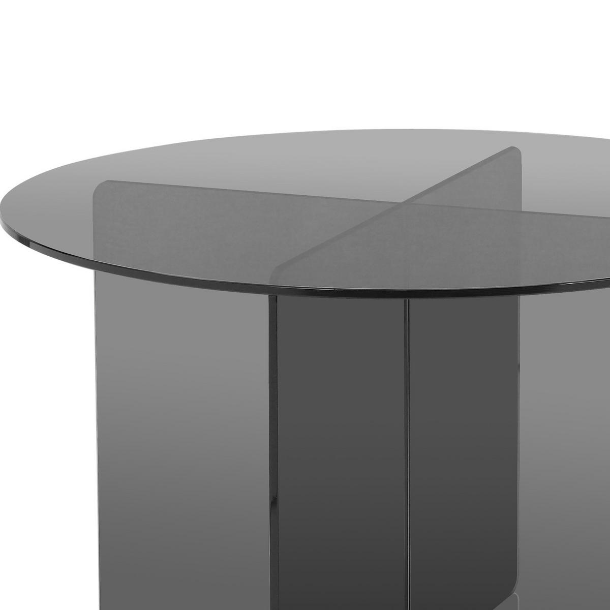 COUCHTISCH - rund - Farbglas - Grau, Glas (65/65/40cm) - home24