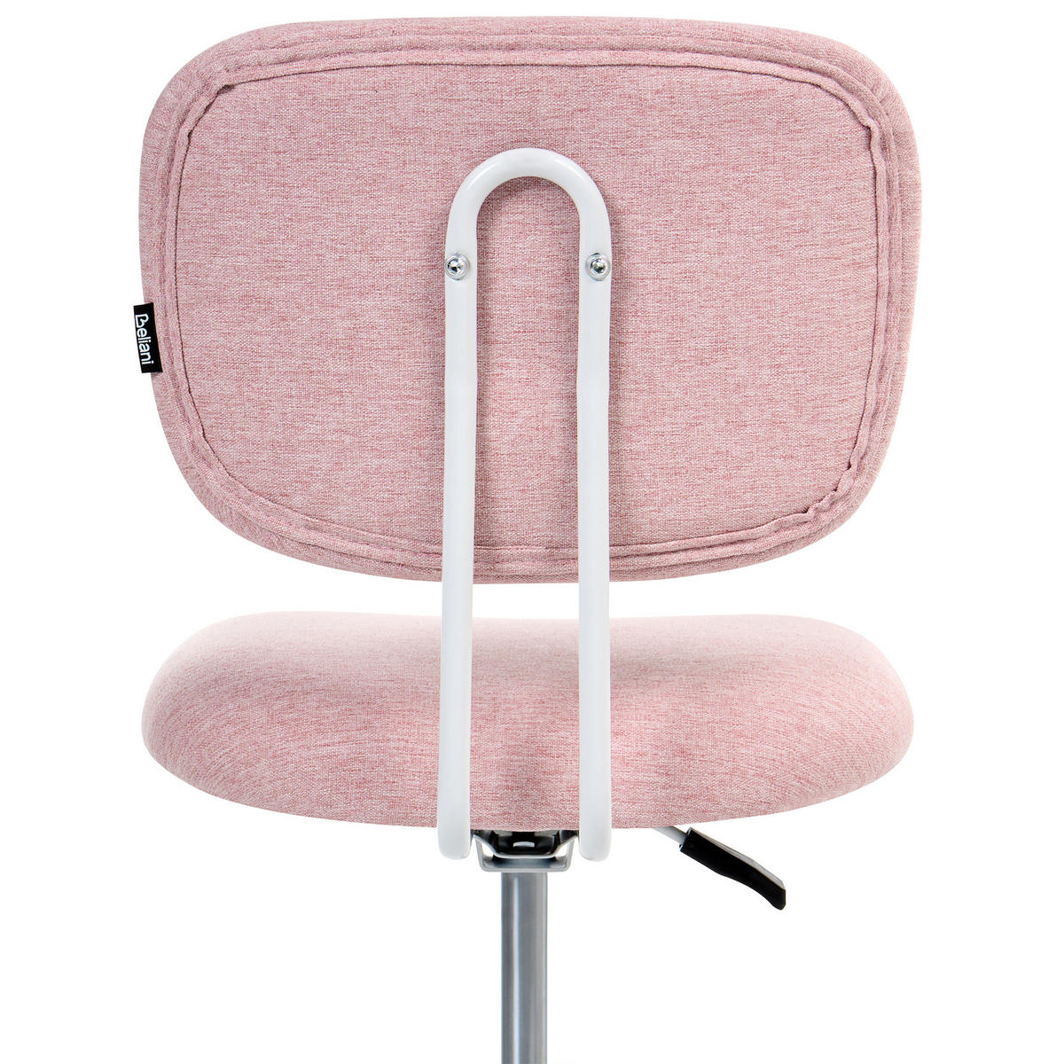 SCHREIBTISCHSTUHL Stoff Rosa Bubbly - Pink/Weiß, Textil/Metall (52/78/52cm) - Beliani