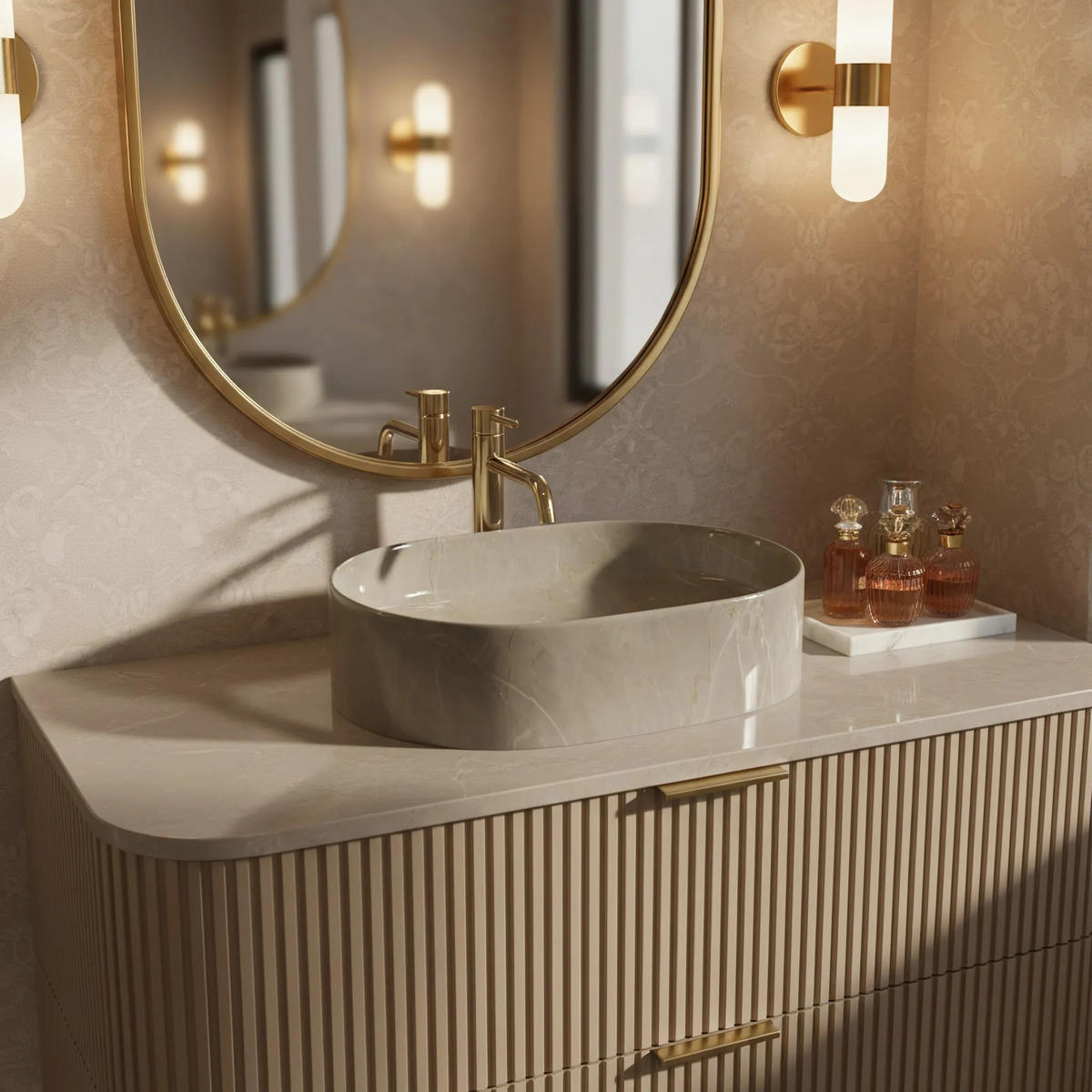 AUFSATZWASCHBECKEN NADIA 50 KASHMIR 50/38/14 cm - Grau, Keramik (50/14/38cm) - REA