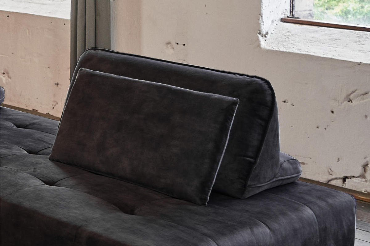 RÜCKENKISSEN WIOLO Anthrazit Velvet - Anthrazit, Textil (80/46cm) - KAWOLA