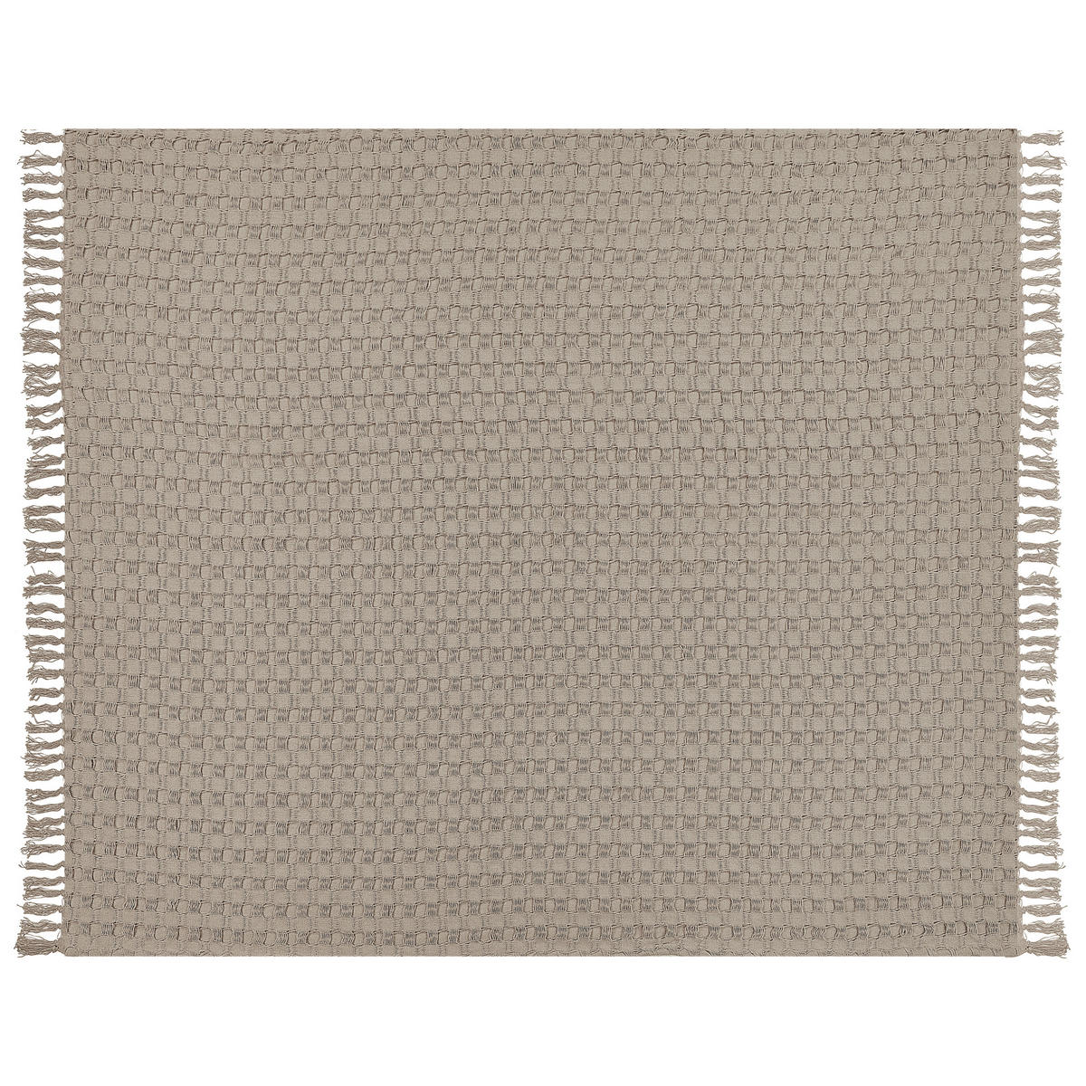 TAGESDECKE Grau 200 x 220 cm Bere - Ecru, Textil (200/220cm) - Beliani