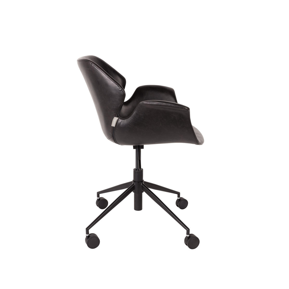 BÜROSTUHL Nikki Bürostuhl Armlehne Schwarz - Schwarz, Kunststoff (77/77.5/77cm) - Zuiver