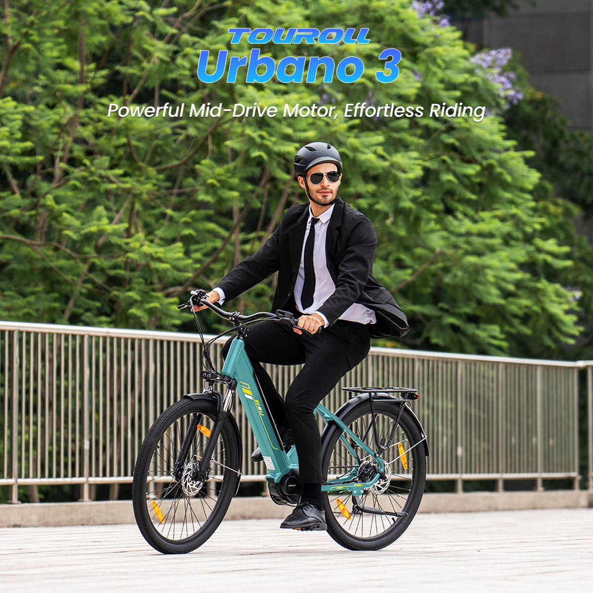 E-BIKE Touroll Urbano 3 – Leistungsstarker Mittelmotor für mühelose Fahrten - Blau, Metall (80cm)