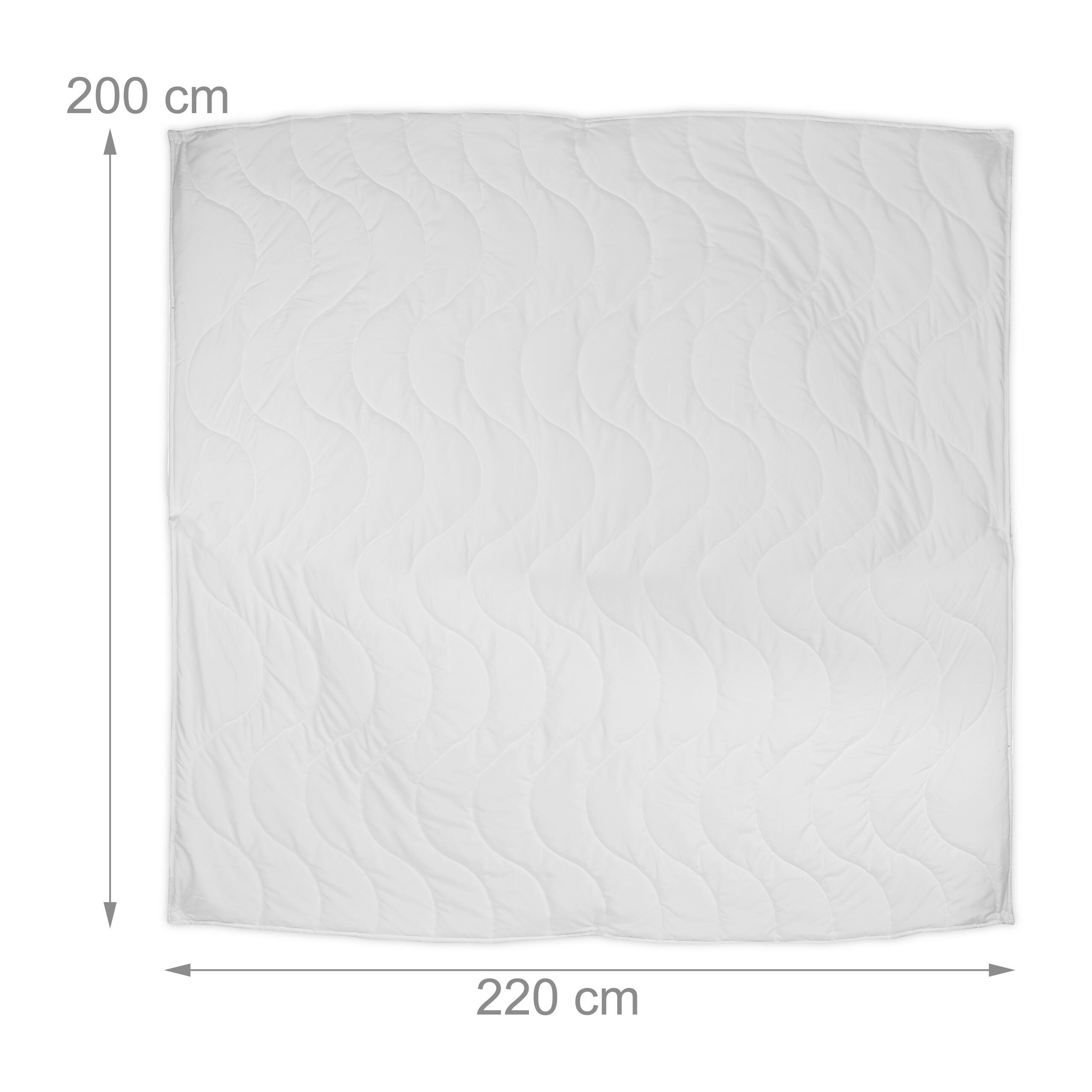 Thumbnail - Relaxdays Bettdecke, Weiß, Textil, Füllung: Polyester, 200x220 cm, Schlaftextilien, Bettdecken, 4 Jahreszeiten Bettdecke...