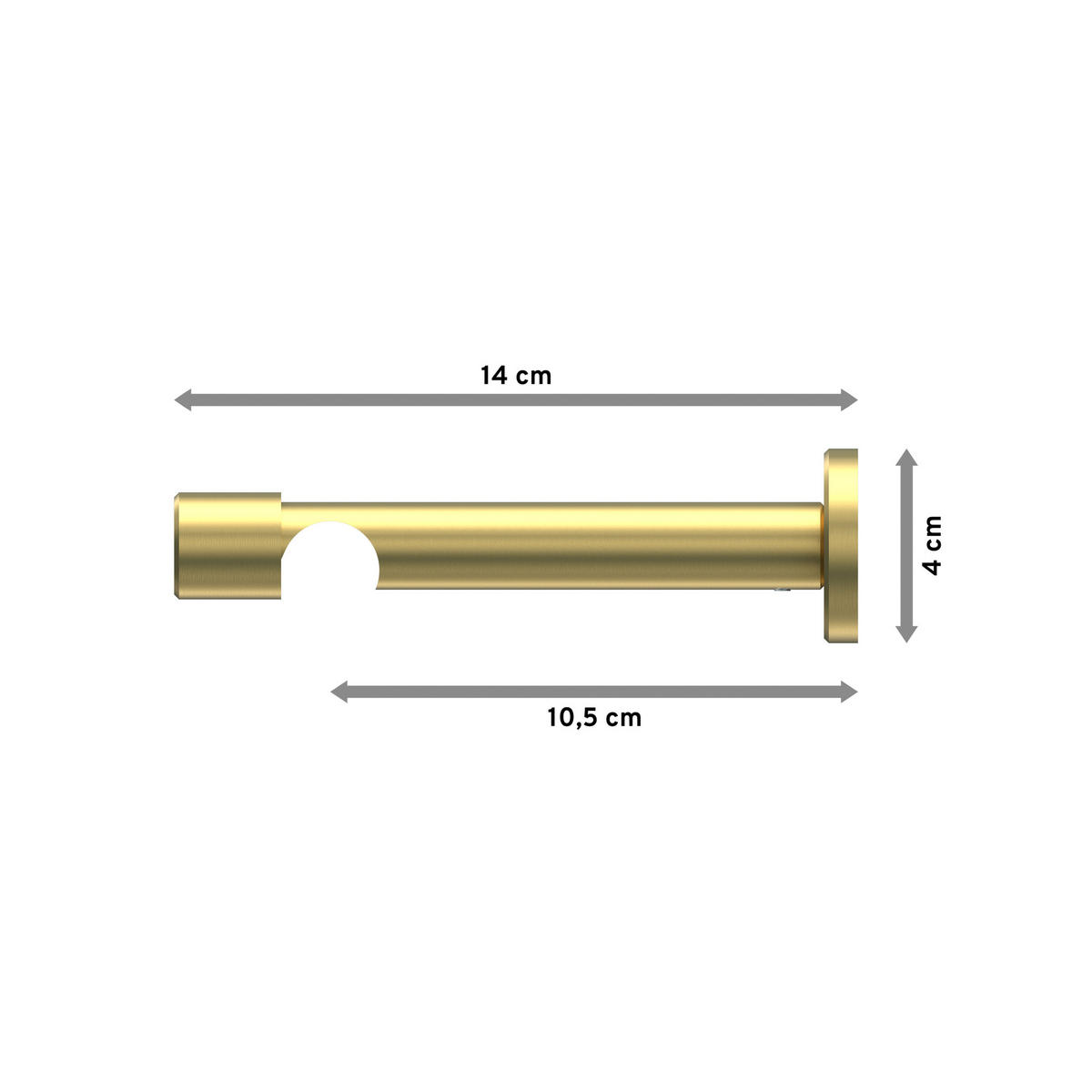 TRÄGER FÜR GARDINENSTANGEN 20 mm Ø, Prestige 1-läufig, Messing-Optik - Messingfarben, Metall (13.7/4/4cm) - INTERDECO